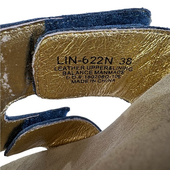 Alegria Blue Slide Sandals with Floral Pattern - Picture 9 of 10